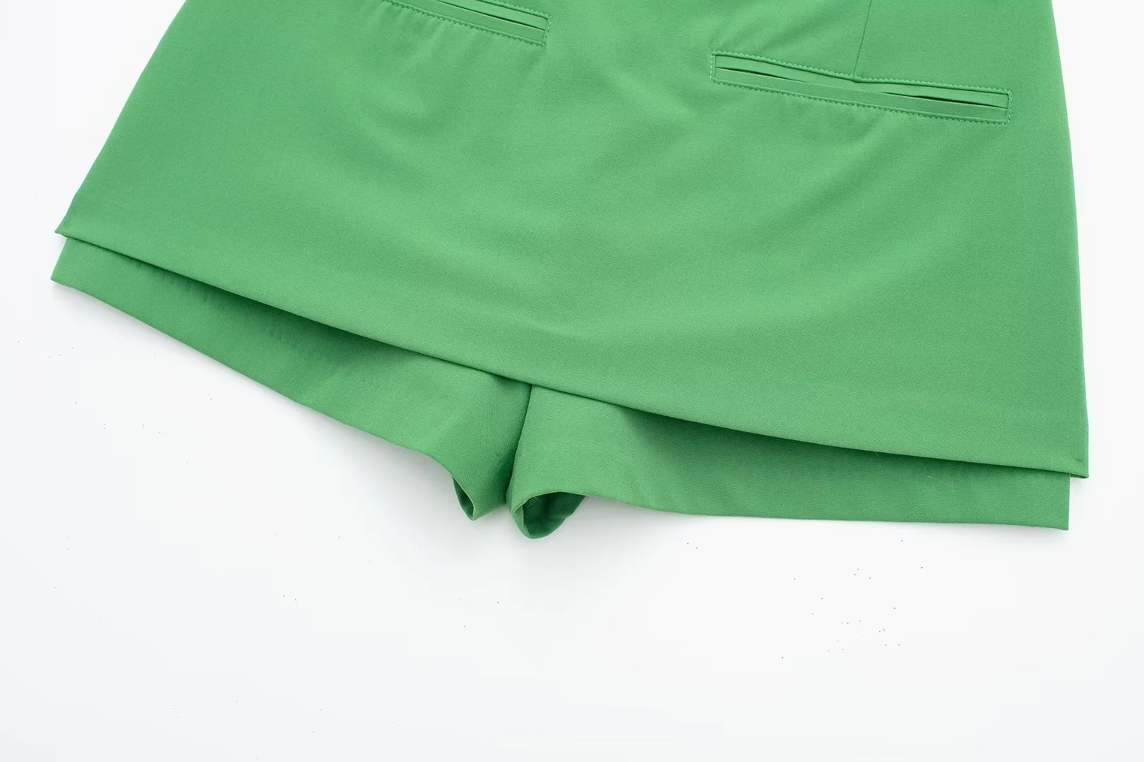 Fashion Green Blended Layered Culottes,Shorts