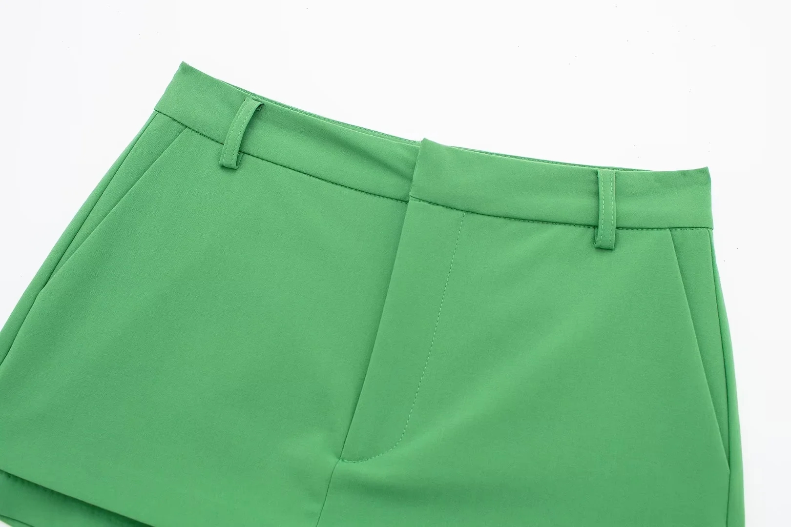 Fashion Green Blended Layered Culottes,Shorts
