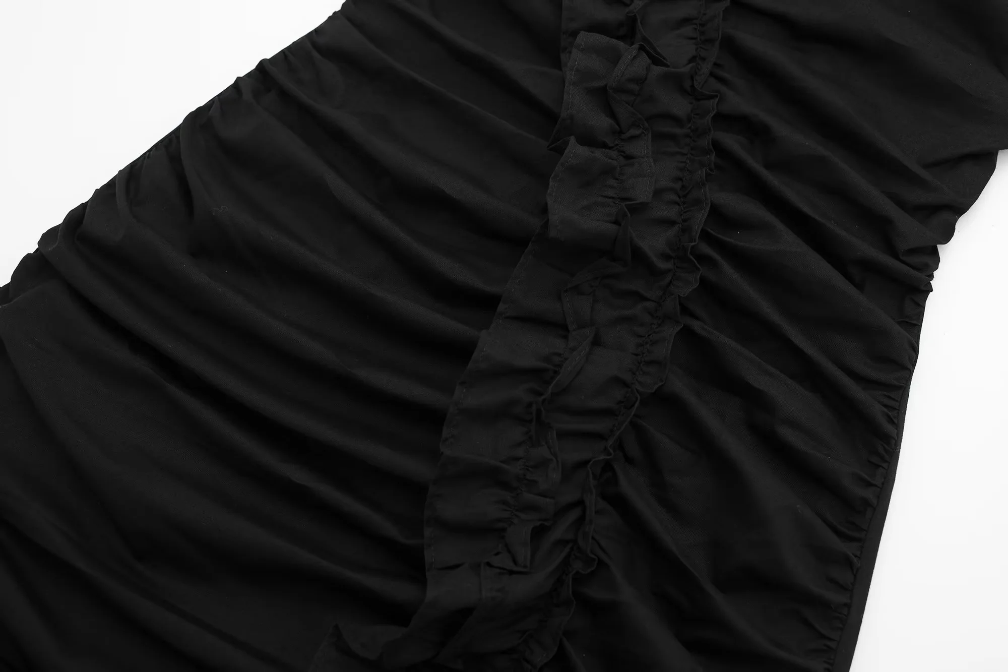 Fashion Black Blended Pleated Skirt,Mini & Short Dresses