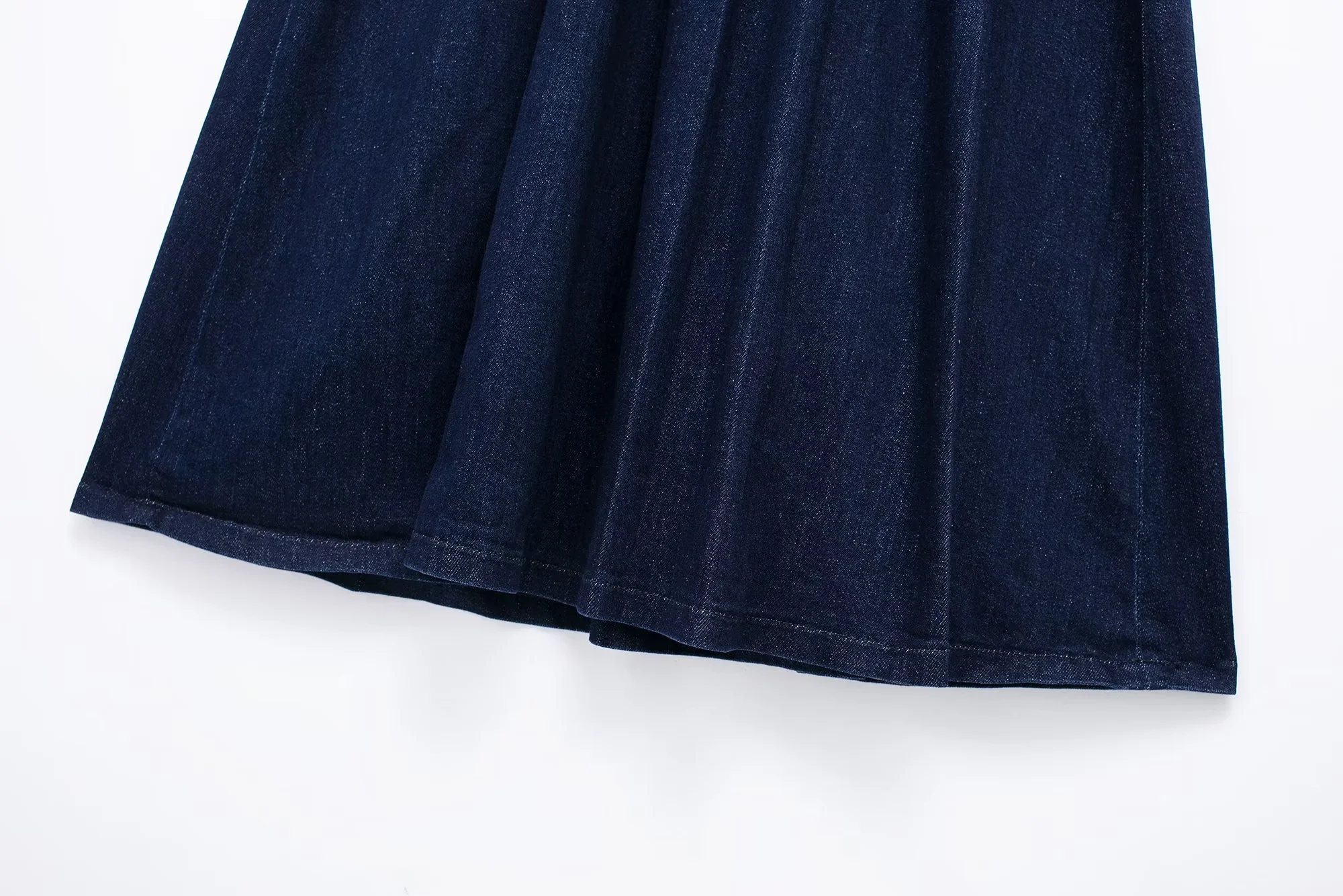 Fashion Blue Denim Belted Long Skirt,Denim