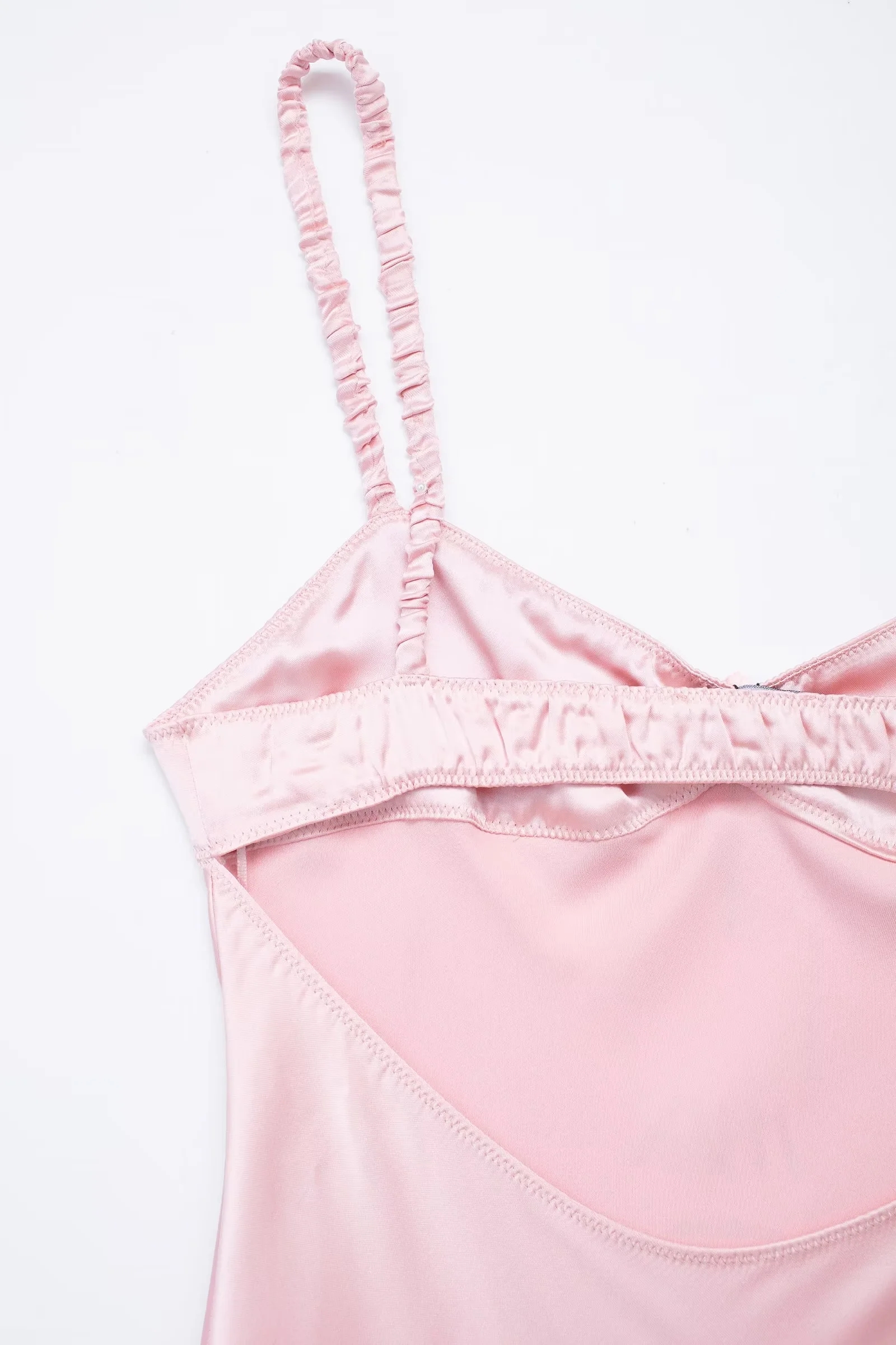 Fashion Light Pink Blended Suspender Maxi Skirt,Long Dress