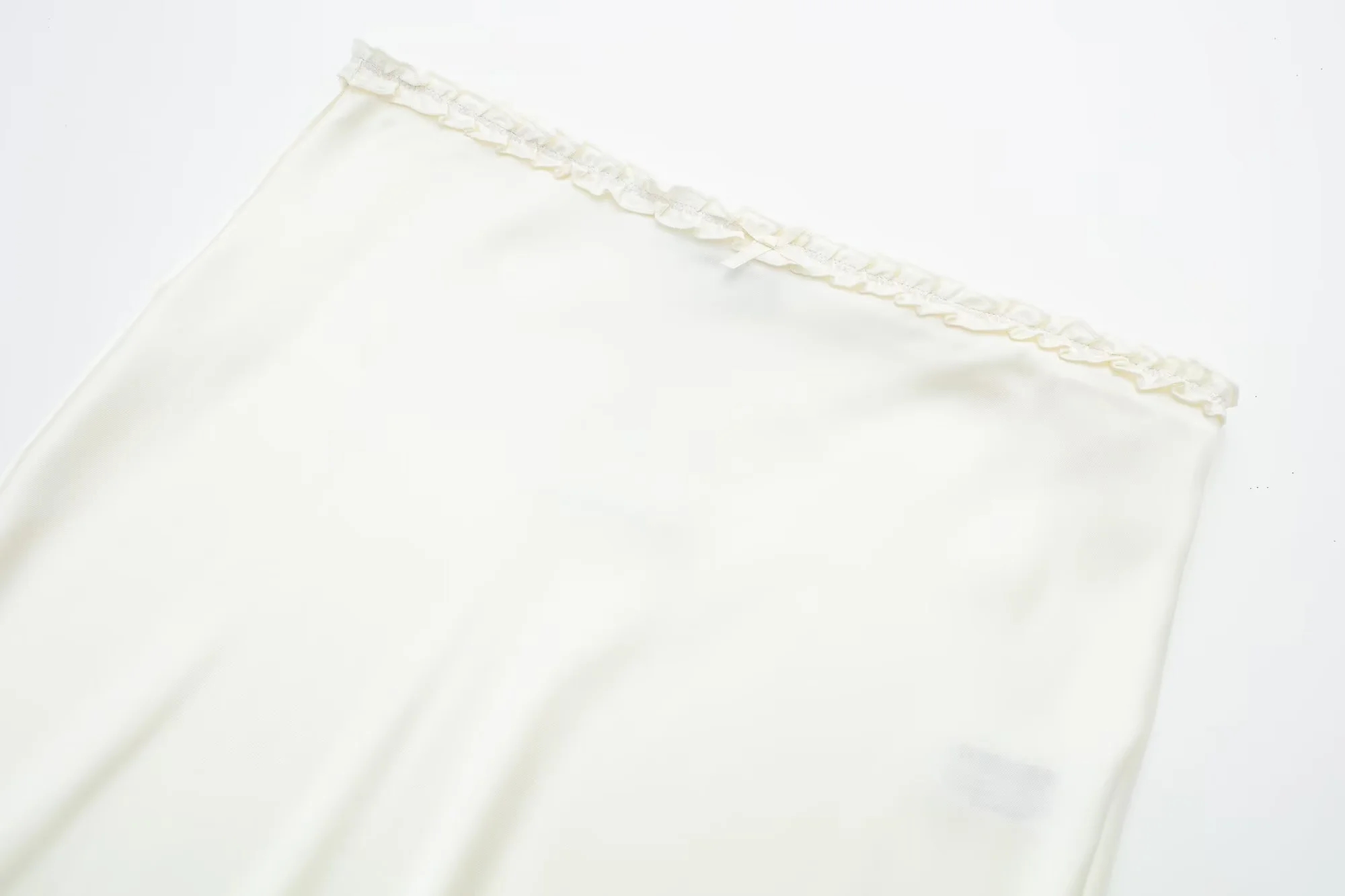 Fashion White Satin-blend Glossy Skirt,Skirts