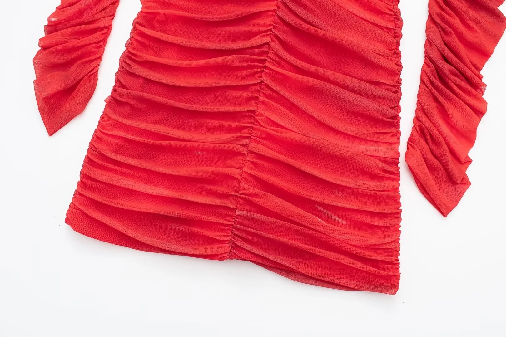 Fashion Red Tulle Pleated Skirt,Mini & Short Dresses