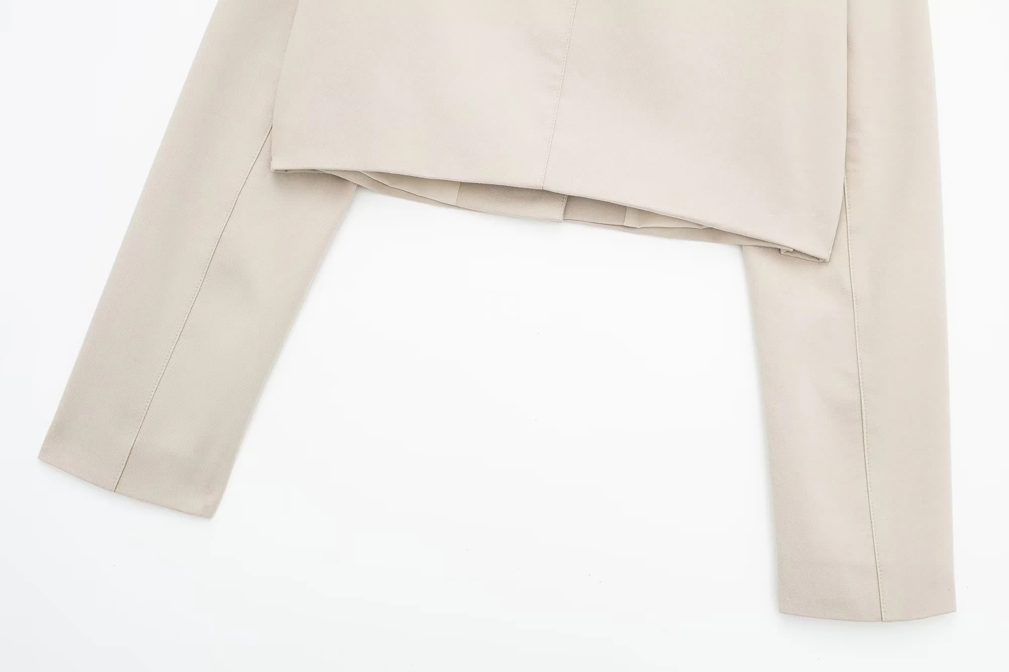 Fashion Off White Blended Lapel Double Pocket Jacket,Coat-Jacket