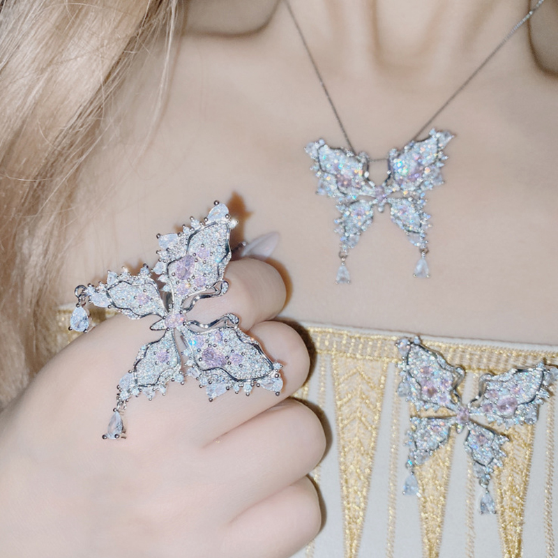 Fashion Earrings Copper Diamond Butterfly Earrings,Earrings