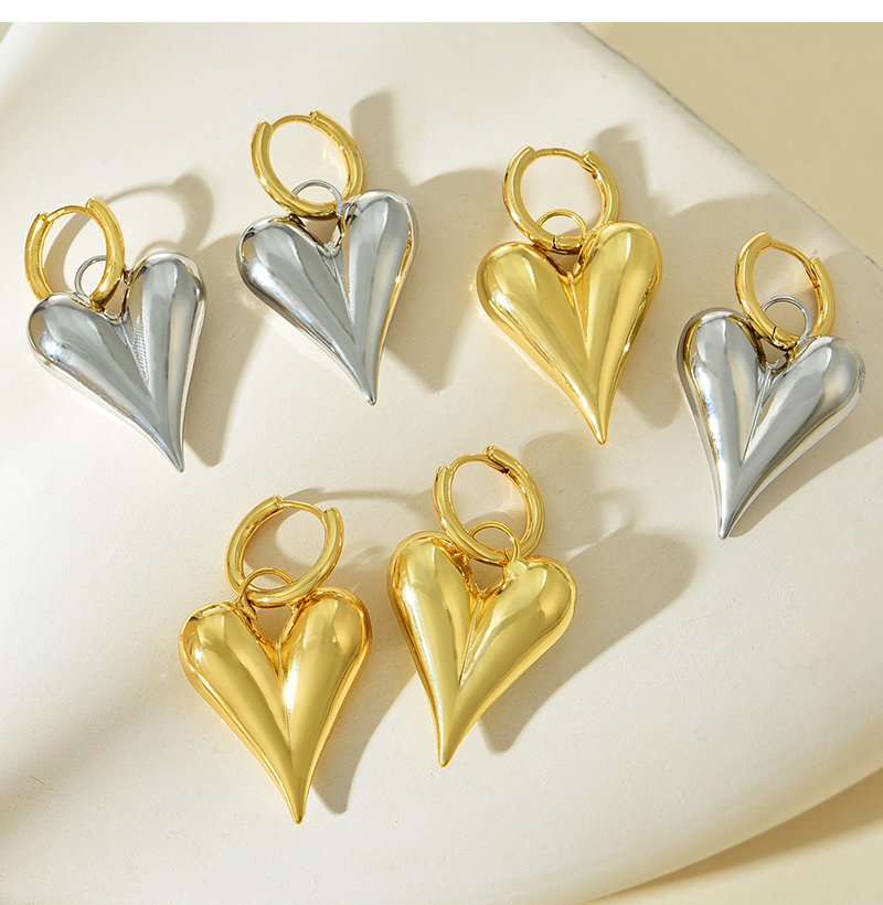 Fashion Gold+silver Copper Love Earrings,Earrings