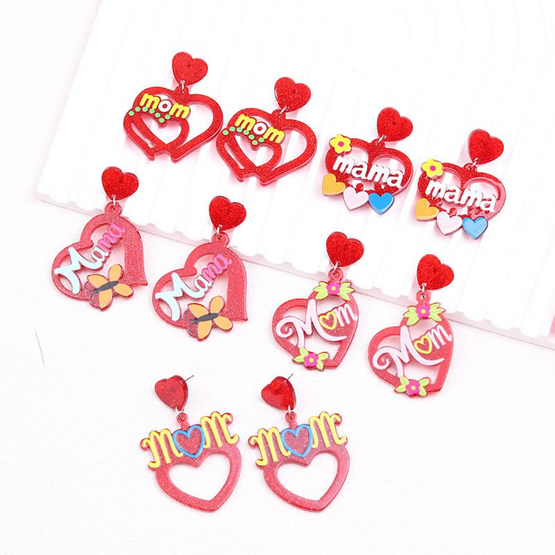 Fashion Double Hearts [earrings And Necklace Set] Acrylic Love Earrings And Necklace Set,Jewelry Sets
