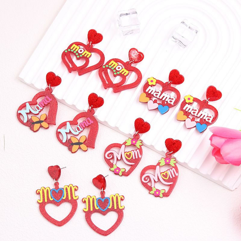Fashion Butterfly Heart Acrylic Love Earrings,Drop Earrings