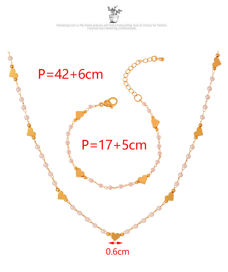 Fashion Golden 1 Copper Love Pearl Necklace,Necklaces