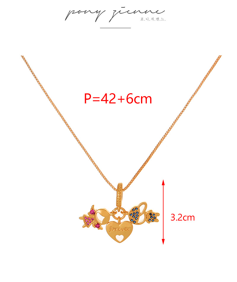 Fashion Gold Copper Inlaid Zircon Letter Love Boy And Girl Pendant Necklace,Necklaces