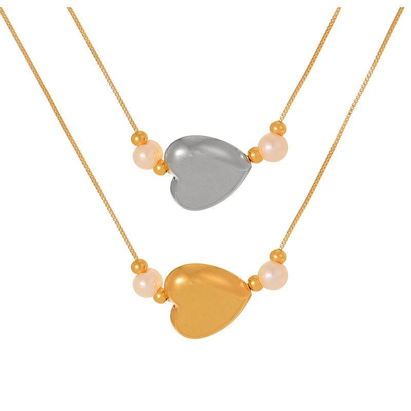 Fashion Gold Copper Love Pearl Pendant Necklace,Necklaces