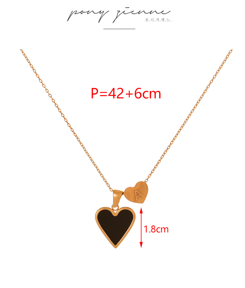 Fashion Golden 2 Titanium Steel Dripping Oil Love Letter M Pendant Necklace,Necklaces
