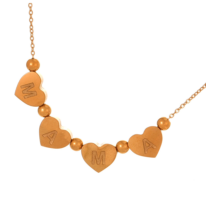 Fashion Gold Titanium Steel Love Letter Mama Pendant Necklace,Necklaces