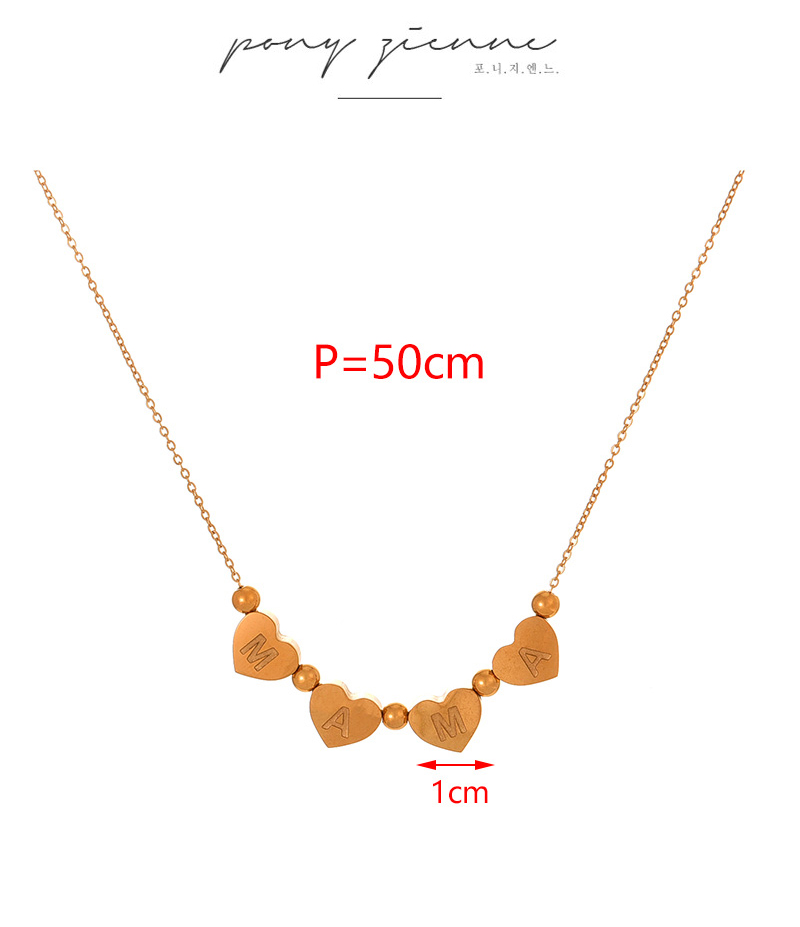 Fashion Gold Titanium Steel Love Letter Mama Pendant Necklace,Necklaces