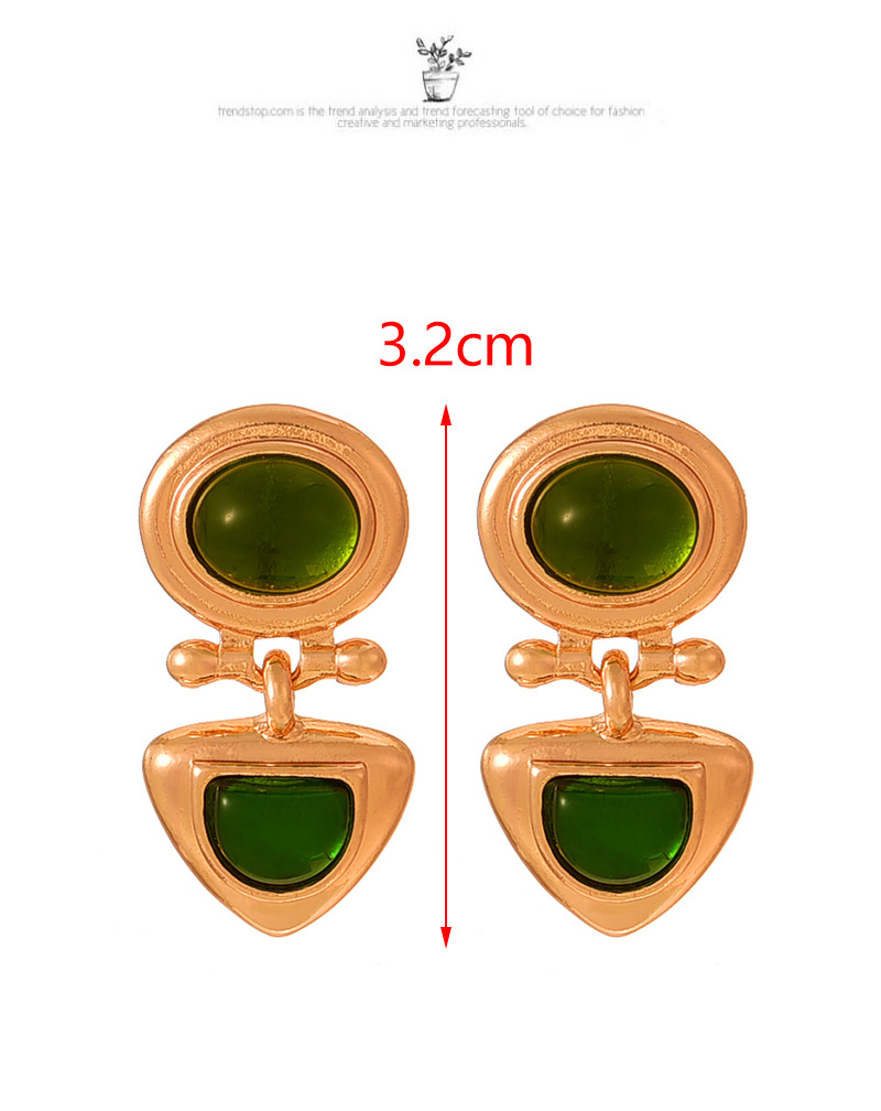 Fashion Green Alloy Resin Geometric Earrings,Stud Earrings