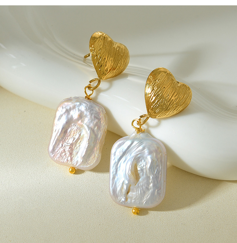 Fashion Gold Copper Love Pearl Pendant Earrings,Earrings