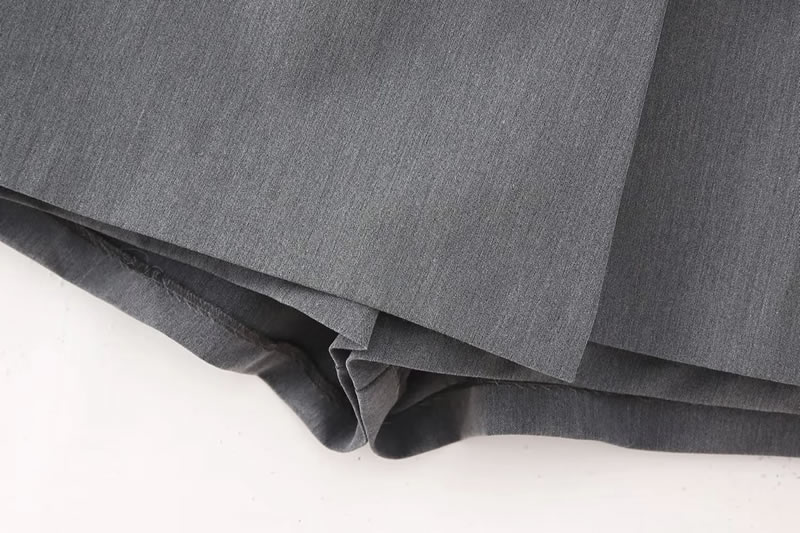 Fashion Grey Polyester Buckle Culottes,Shorts