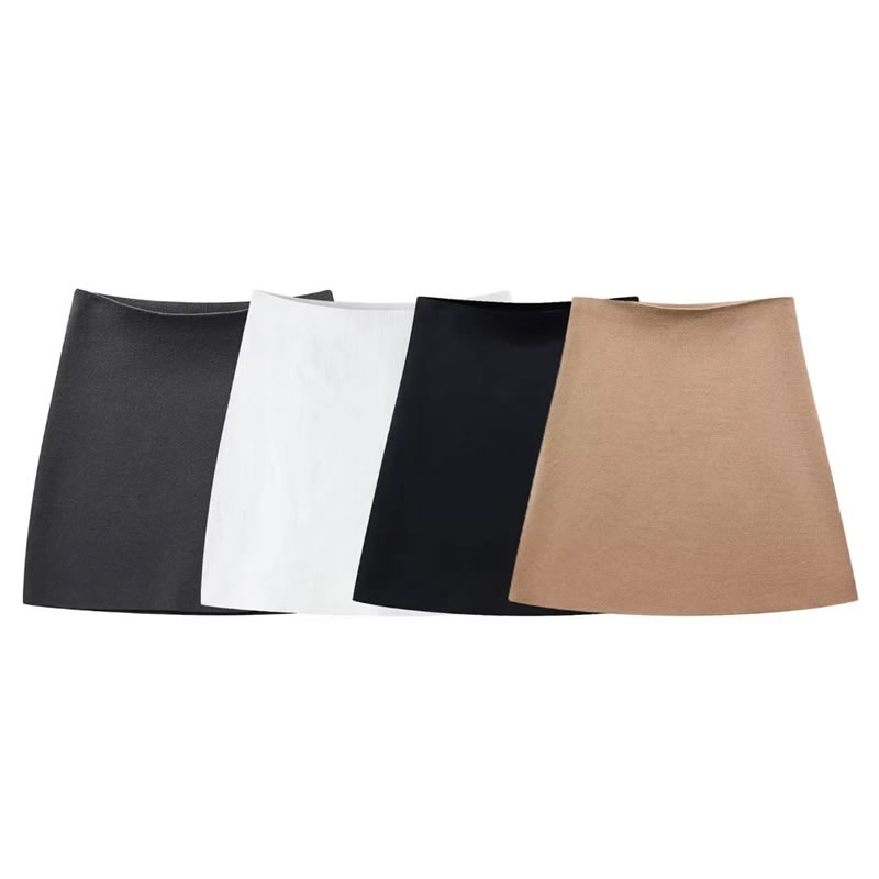 Fashion Black Polyester Knitted Skirt,Skirts