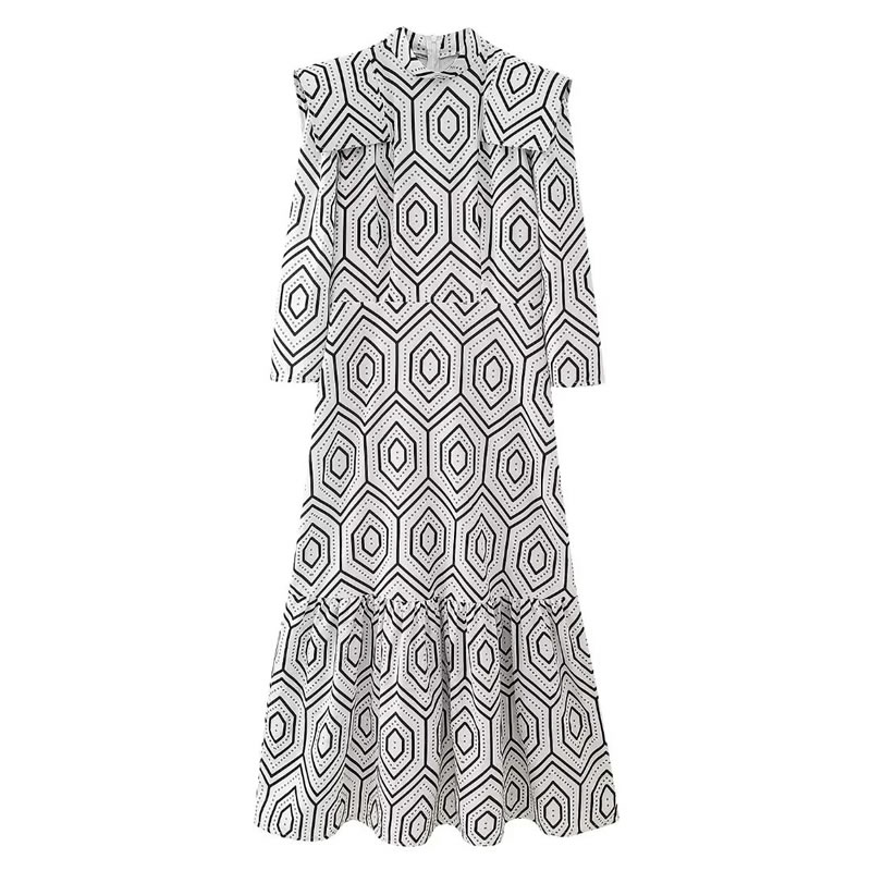 Fashion Printing Polyester Printed Long Skirt,Long Dress