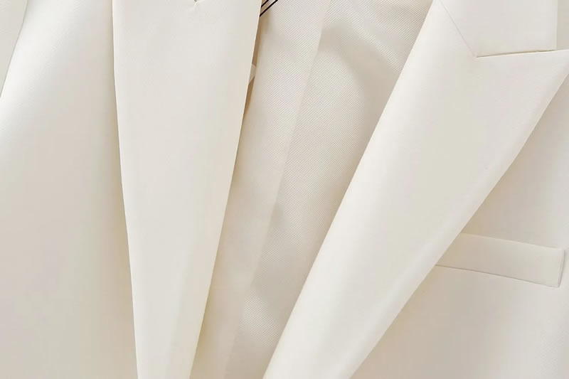 Fashion White Polyester Lapel Blazer,Suits