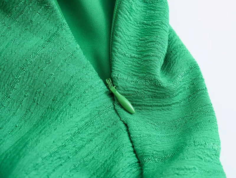 Fashion Green Polyester Laminated Suspender Maxi Skirt,Long Dress