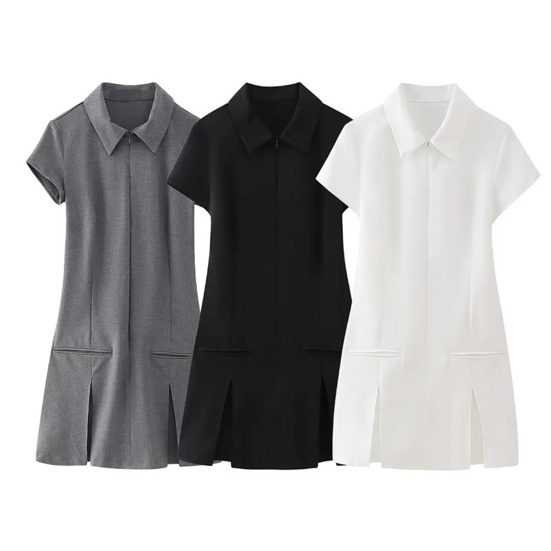 Fashion Black Polyester Wide Pleated Skirt,Mini & Short Dresses
