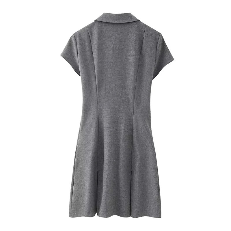 Fashion Grey Polyester Wide Pleated Skirt,Mini & Short Dresses