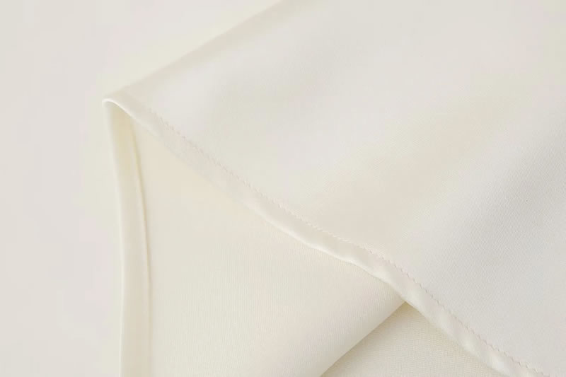 Fashion White Silk-satin Pleated Skirt,Skirts