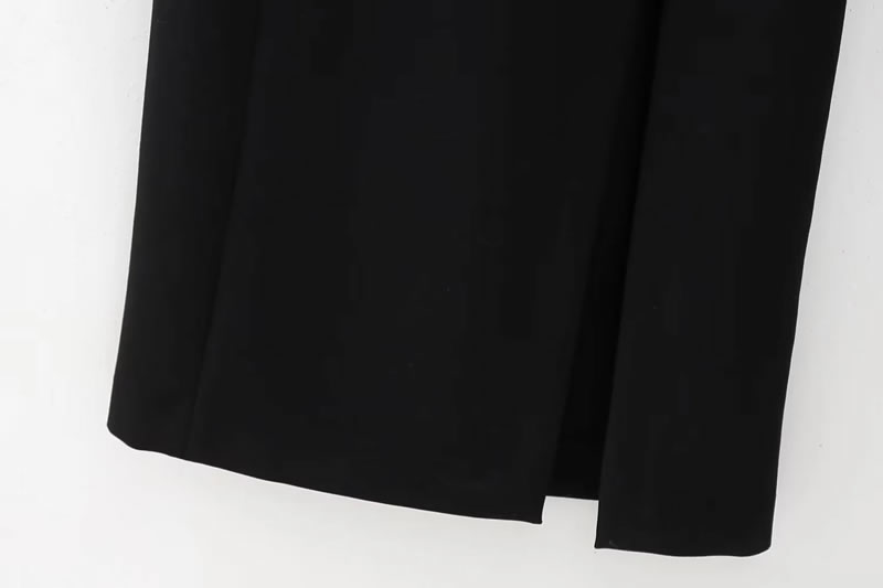 Fashion Black Polyester Slit Hollow Long Skirt,Long Dress