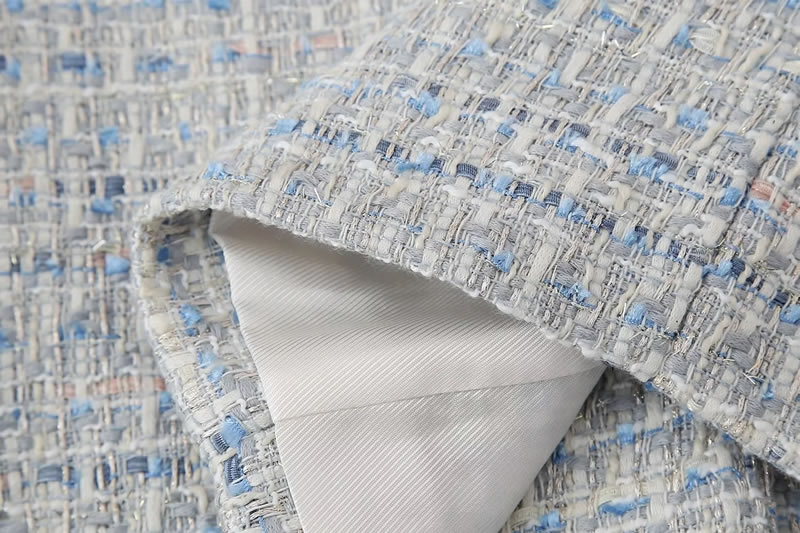 Fashion Blue Polyester Textured-breasted Jacket,Coat-Jacket