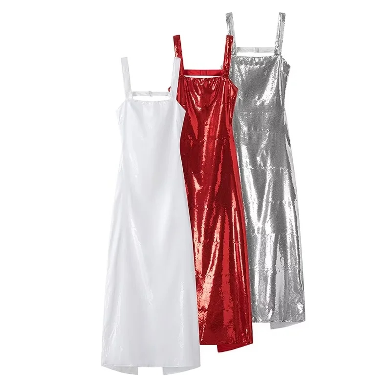 Fashion Red Polyester Square Neck Suspender Long Skirt,Long Dress