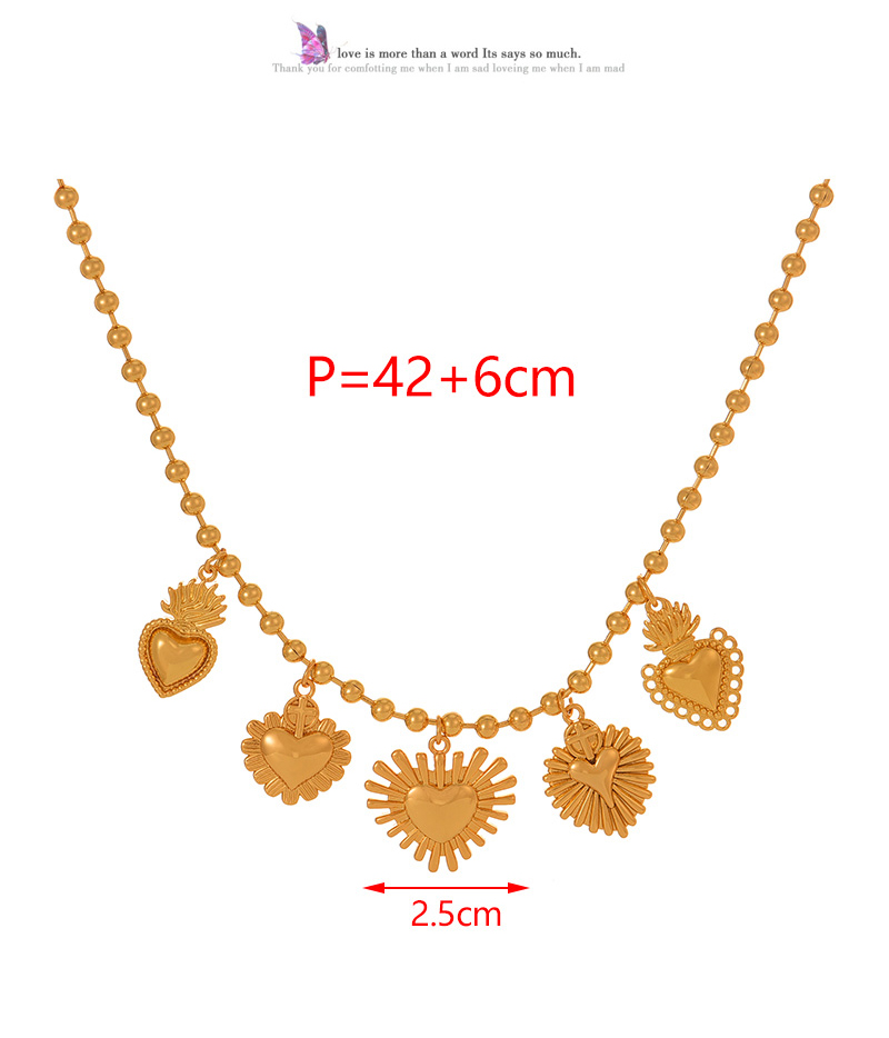 Fashion Gold Copper Irregular Love Pendant Bead Necklace,Necklaces