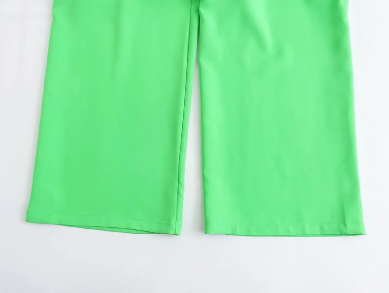 Fashion Green Polyester V-neck Short-sleeved Trousers Jumpsuit,T-shirts