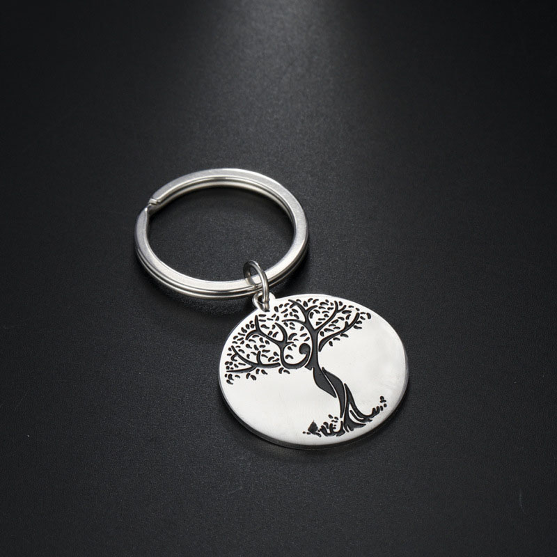 Fashion White Stainless Steel Tree Of Life Keychain,Fashion Keychain