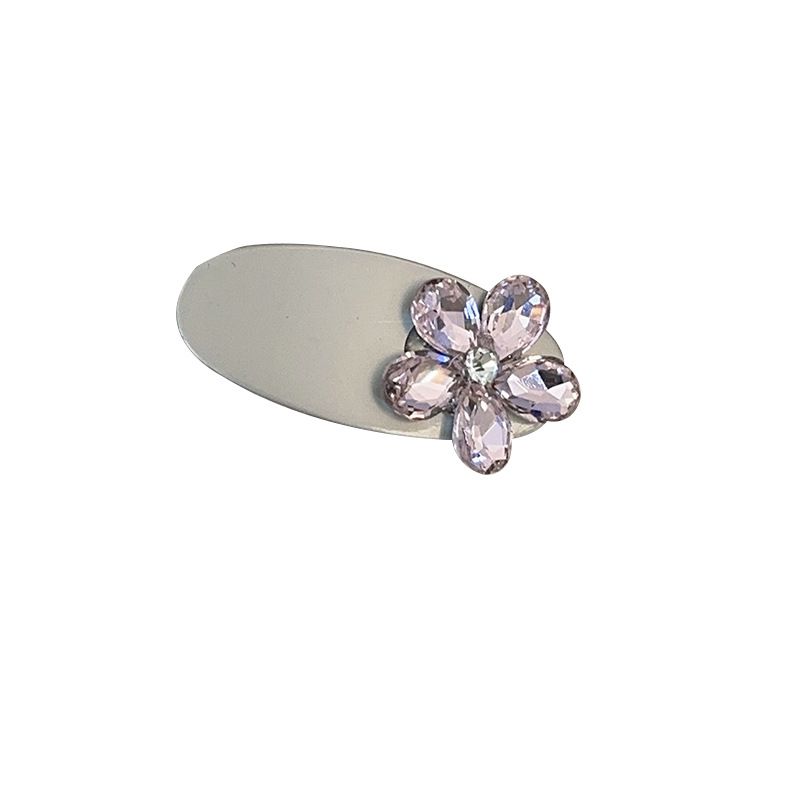 Fashion White Alloy Diamond Flower Oval Hairpin,Hairpins