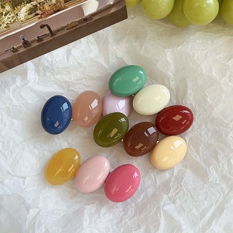 Fashion Red White Green Resin Contrasting Color Goose Egg Hairpin,Hairpins