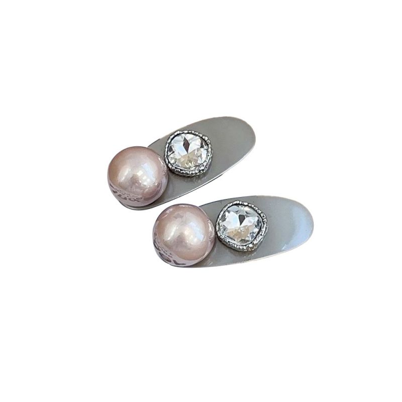 Fashion White Alloy Diamond And Pearl Hairpin,Hairpins