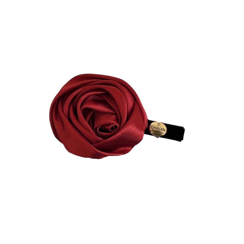 Fashion Red Satin Flower Hair Clip,Hairpins