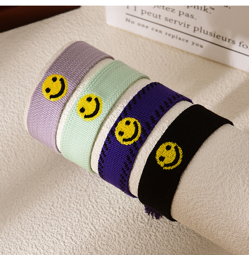 Fashion Purple Embroidered Smiley Tassel Bracelet,Fashion Bracelets