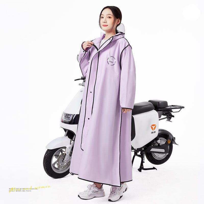 Fashion Classic Black Eva Adult Hooded Raincoat,Household goods