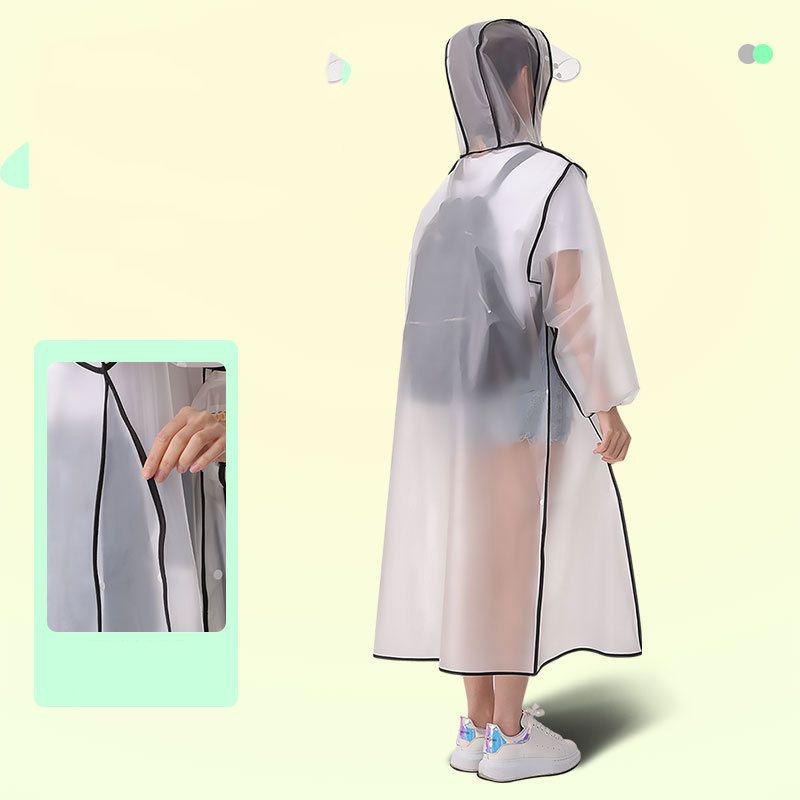 Fashion White White Edge Eva Double Brim Adult Raincoat,Household goods