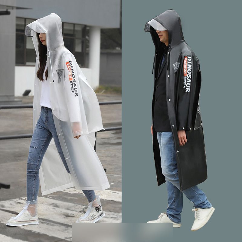 Fashion Black Eva Adult Hooded Raincoat,Household goods
