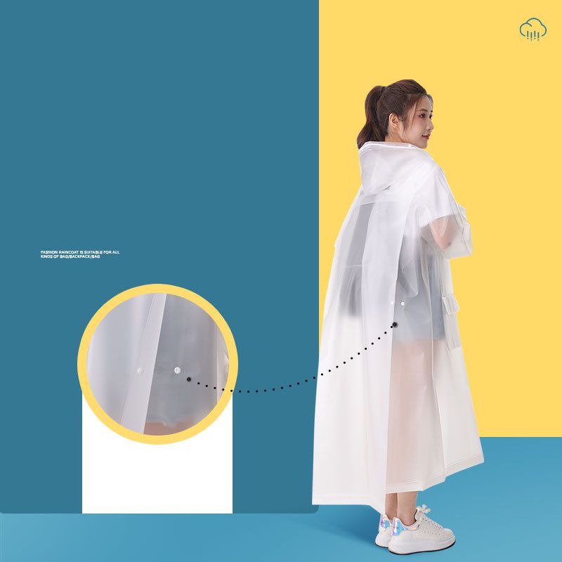 Fashion White (extended Double Brim) Eva Double Brim Adult Raincoat,Household goods
