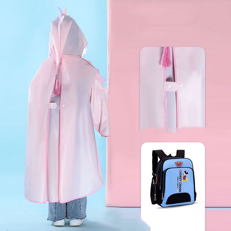 Fashion Pink Dinosaur (zipper Style + Double Brim + Invisible Backpack) Eva Children