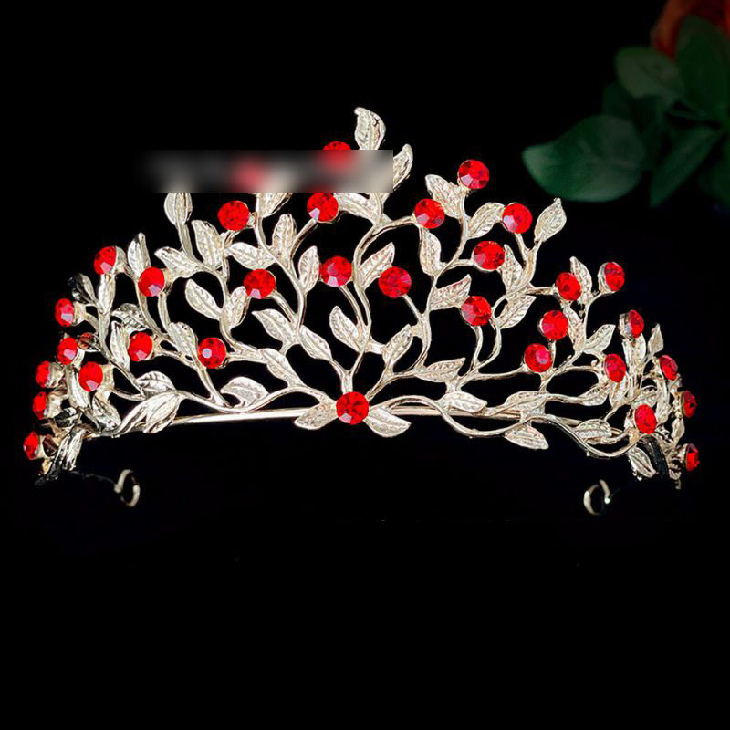 Fashion Silver White Alloy Diamond Leaf Crown,Hair Crown