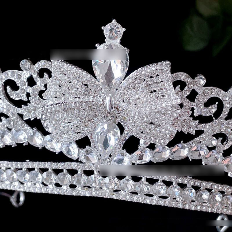 Fashion Silver White Crown 603 Alloy Diamond Geometric Crown,Hair Crown