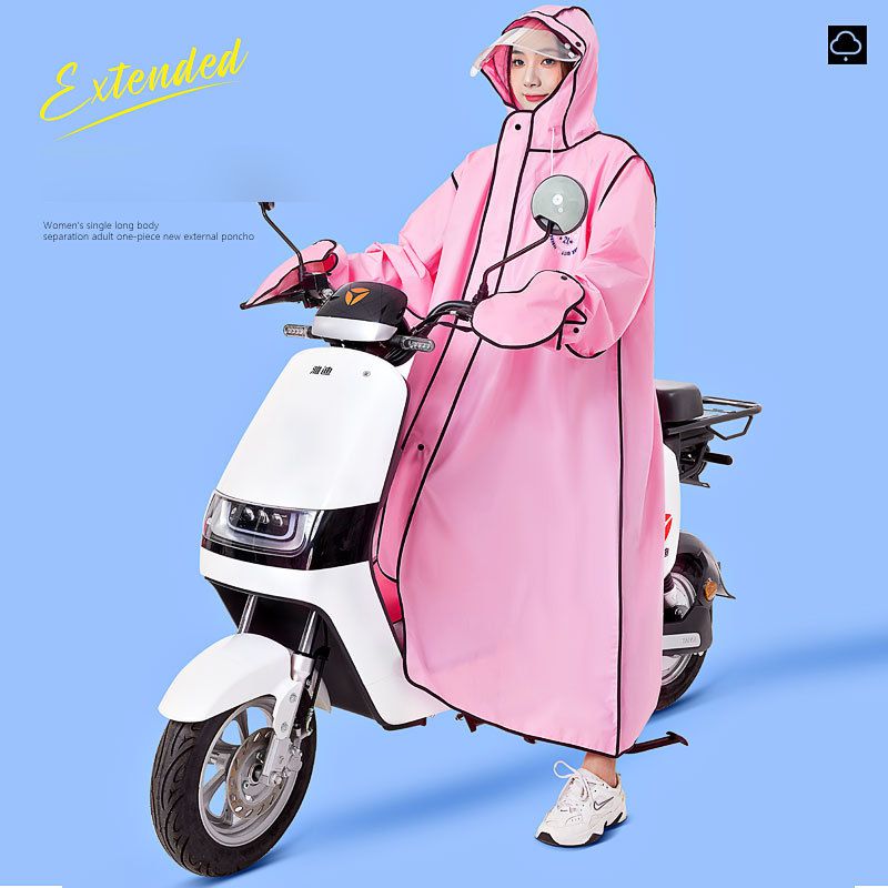 Fashion White Bear Double Brim + Non-removable Gloves) Eva Adult Hooded Raincoat,Household goods