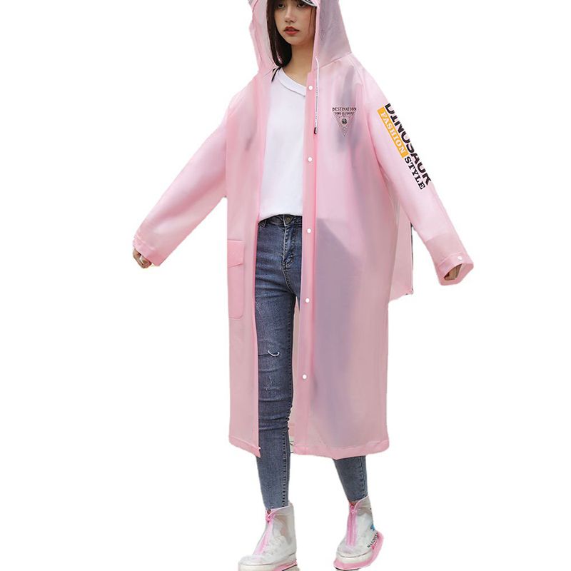 Fashion White Geometry Without Backpack Eva Adult Hooded Raincoat,Household goods