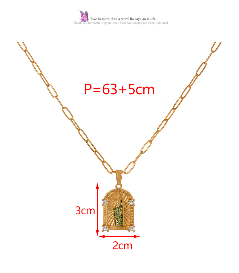 Fashion Gold Copper Set Zircon Arch Figure Pendant Necklace,Necklaces