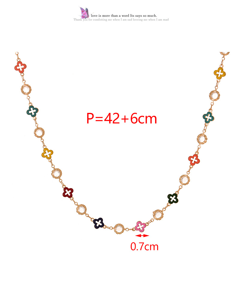 Fashion Color 2 Copper Set Zircon Oil Drop Flower Bracelet,Bracelets